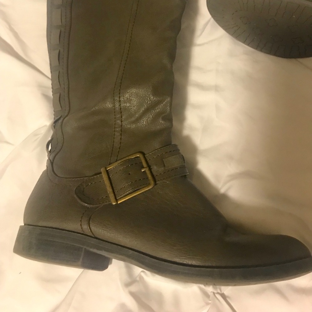 Brown mid calf boots